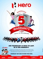 5 Years or 70000 Km Warranty on all Hero Motorbike Models