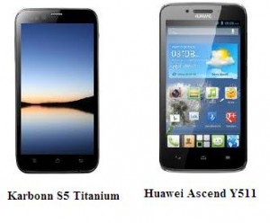 Karbonn S5 Titanium And Huawei Ascend Y511