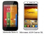 Micromax A119 Canvas XL Vs Motorola Moto G : Who Scores?