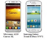 Micromax A119 Canvas XL Vs Samsung Galaxy Trend II Duos S7572: Who wins?